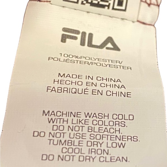 Fila womans full zip jacket Coat Large Pockets Red Pink Bungee Piping Detail - Picture 7 of 11